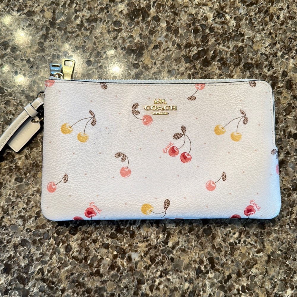 Cherry Coach wristlet wallet
